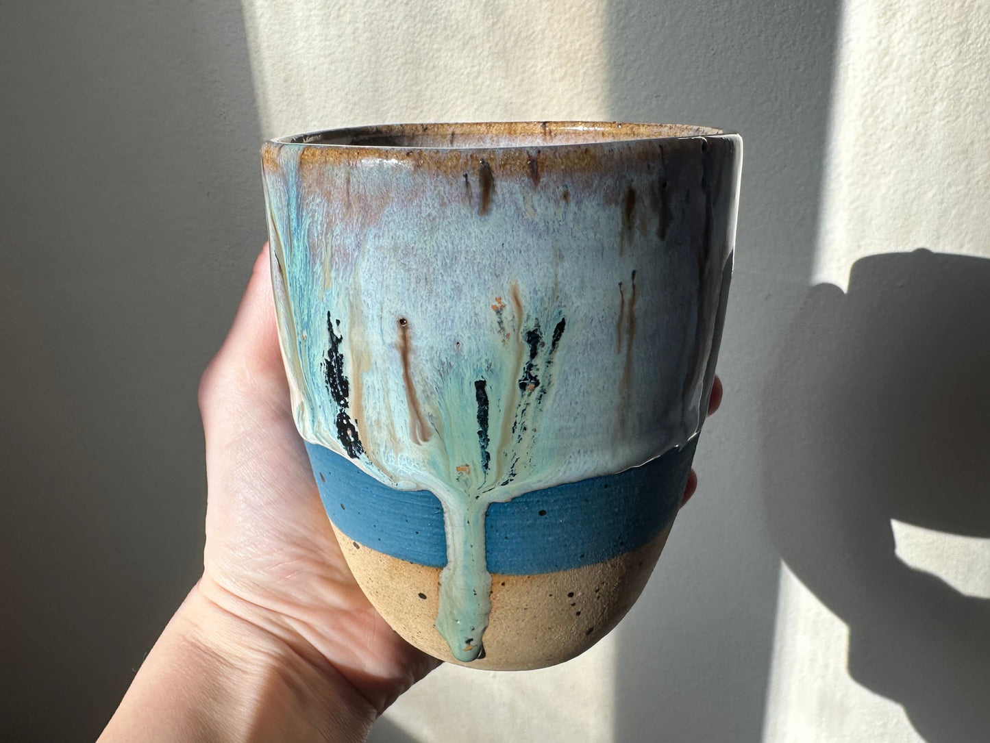 Tumbler- Speckled Pearl/Teal