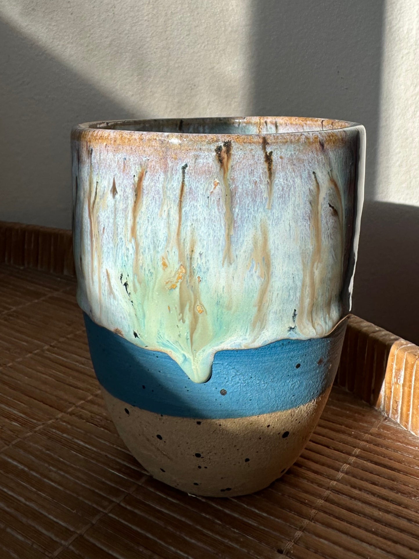 Tumbler- Speckled Pearl/Teal